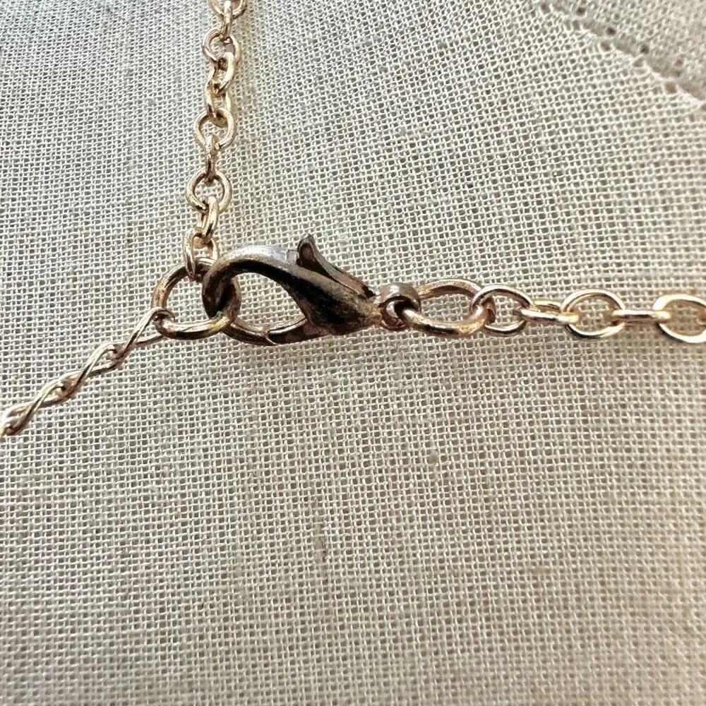 Gold tone and rhinestone fan statement necklace - Picture 5 of 8